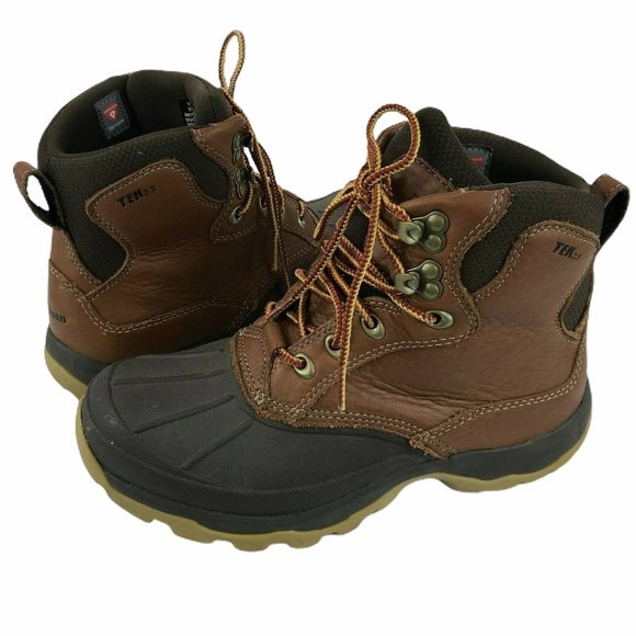 LL Bean Hiking Outdoor Leather Boots Brown Duck Boots Women's 8 Medium - Picture 2 of 11